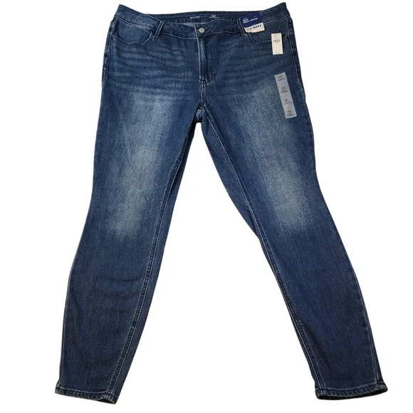 NWT Old Navy Jeans Womens 20 Wow Super Skinny High Rise Blue Classic Stretch - Picture 1 of 11